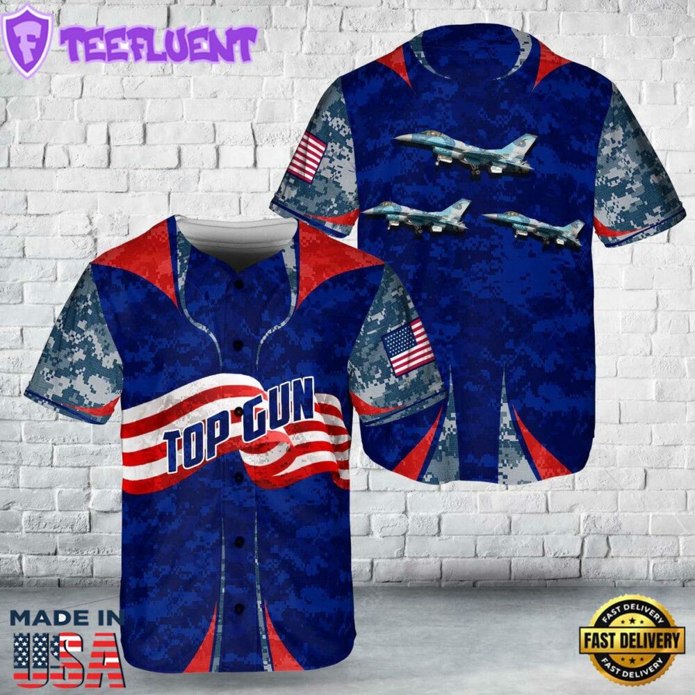 US Navy Top Gun F-16N Baseball Jersey
