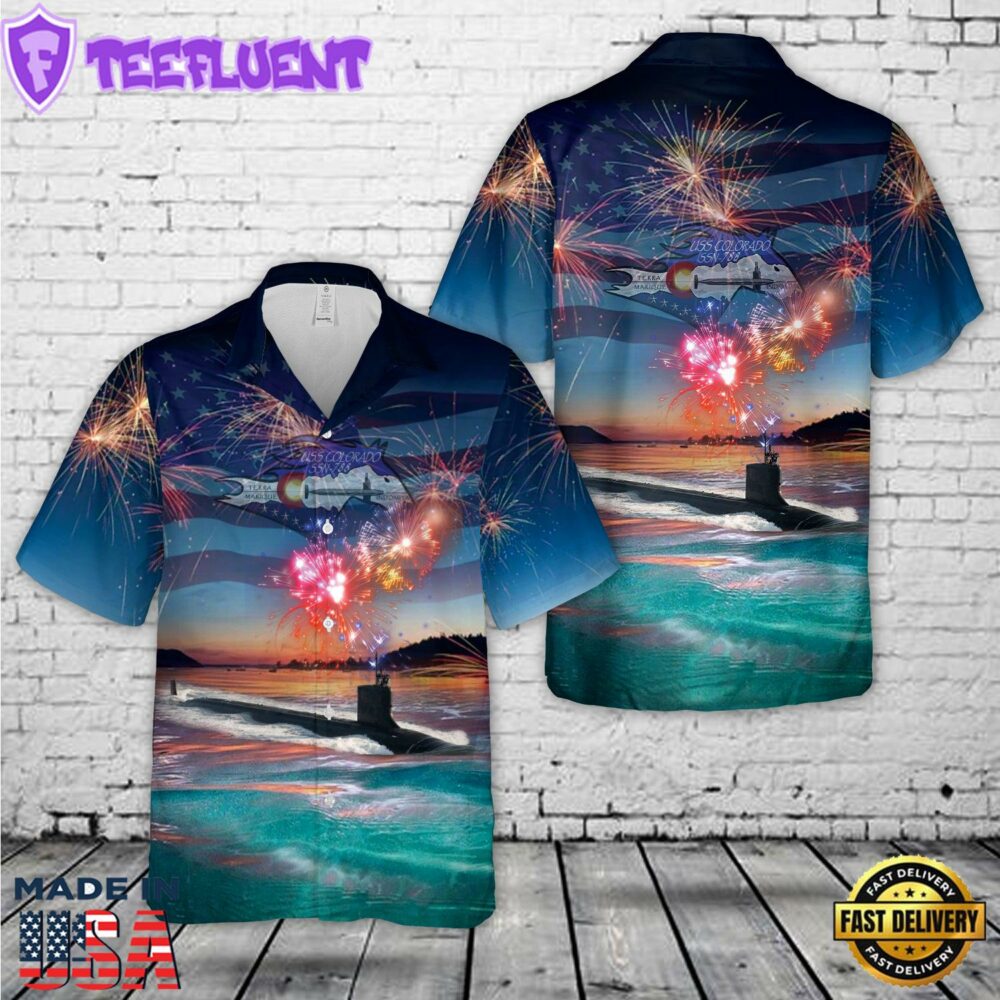 US Navy USS Colorado (SSN-788), 4th Of July Hawaiian Shirt