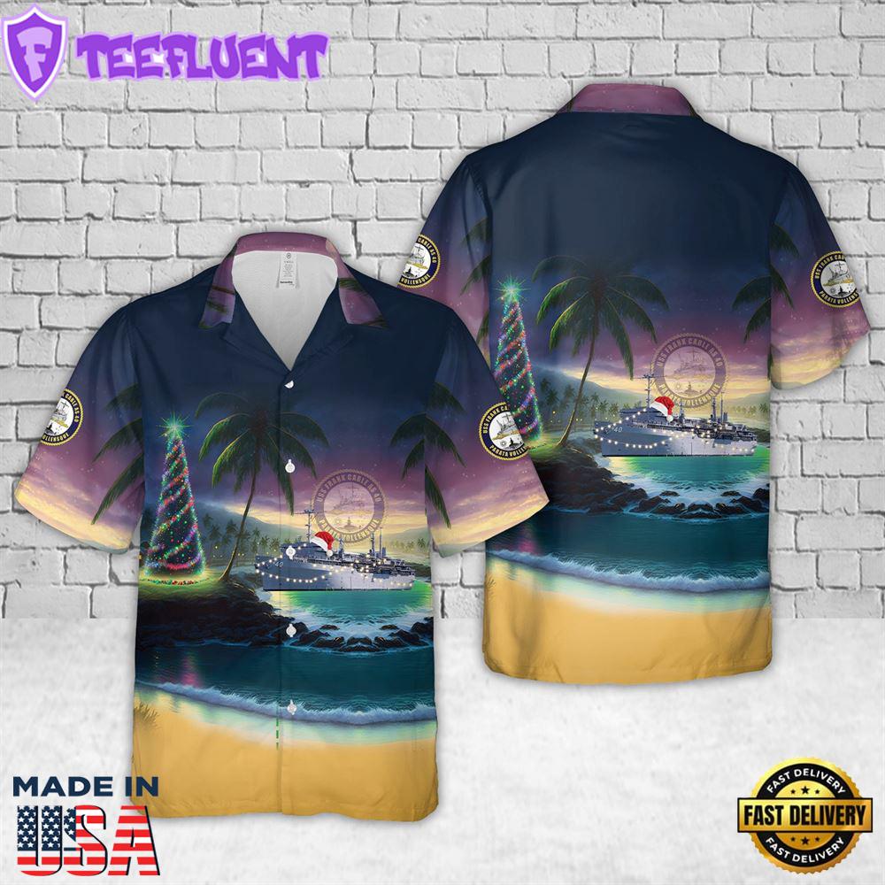 US Navy USS Frank Cable (AS-40) Christmas Hawaiian Shirt
