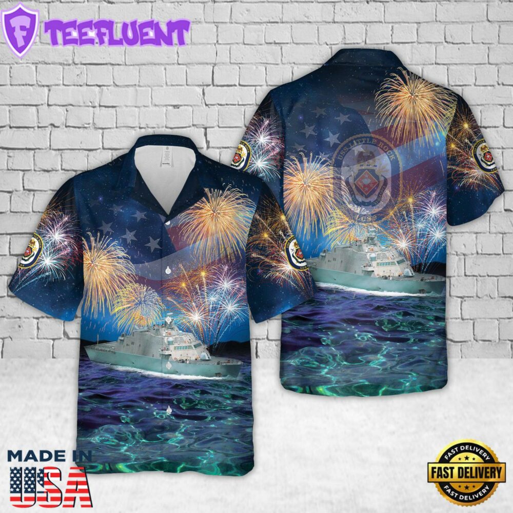 US Navy USS Little Rock (LCS-9), 4th Of July Hawaiian Shirt