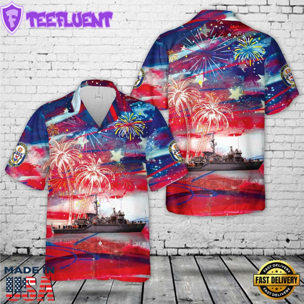 US Navy USS Missouri (BB-63), 4th Of July Hawaiian Shirt