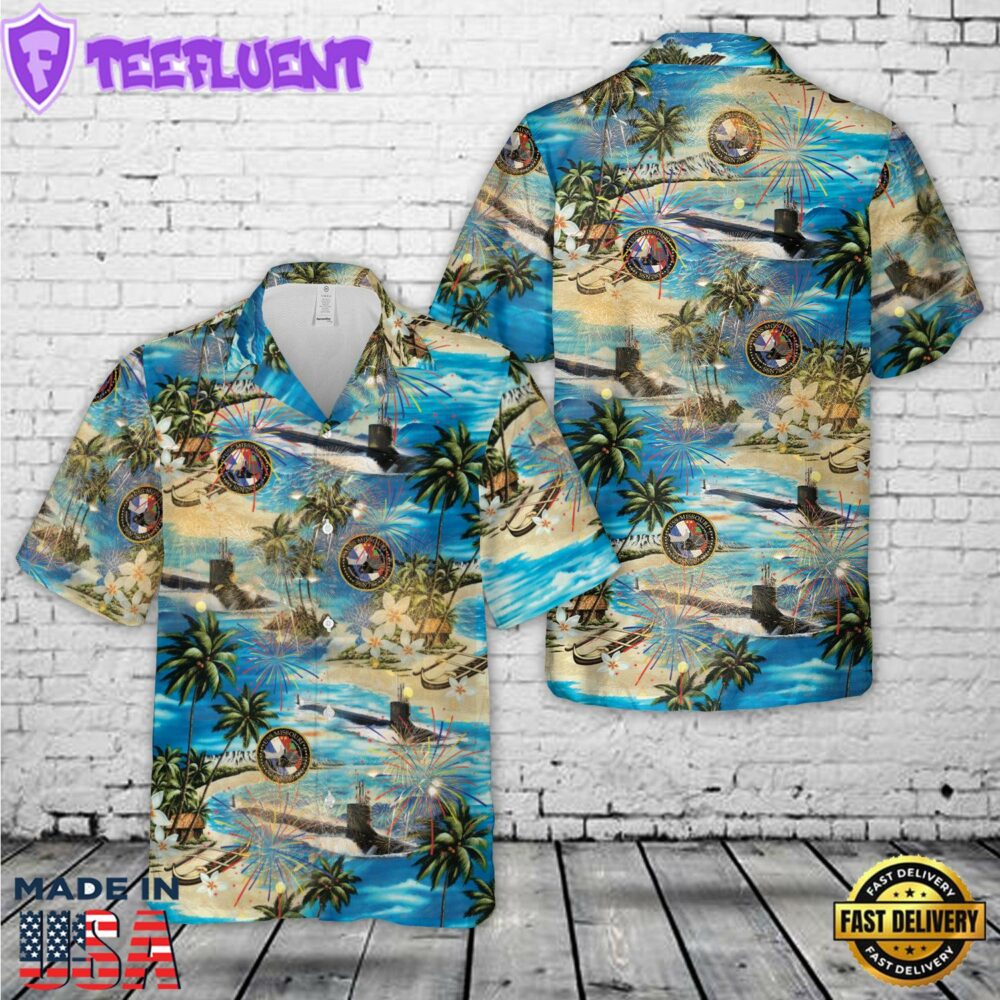 US Navy USS Missouri (SSN-780), 4th Of July Hawaiian Shirt