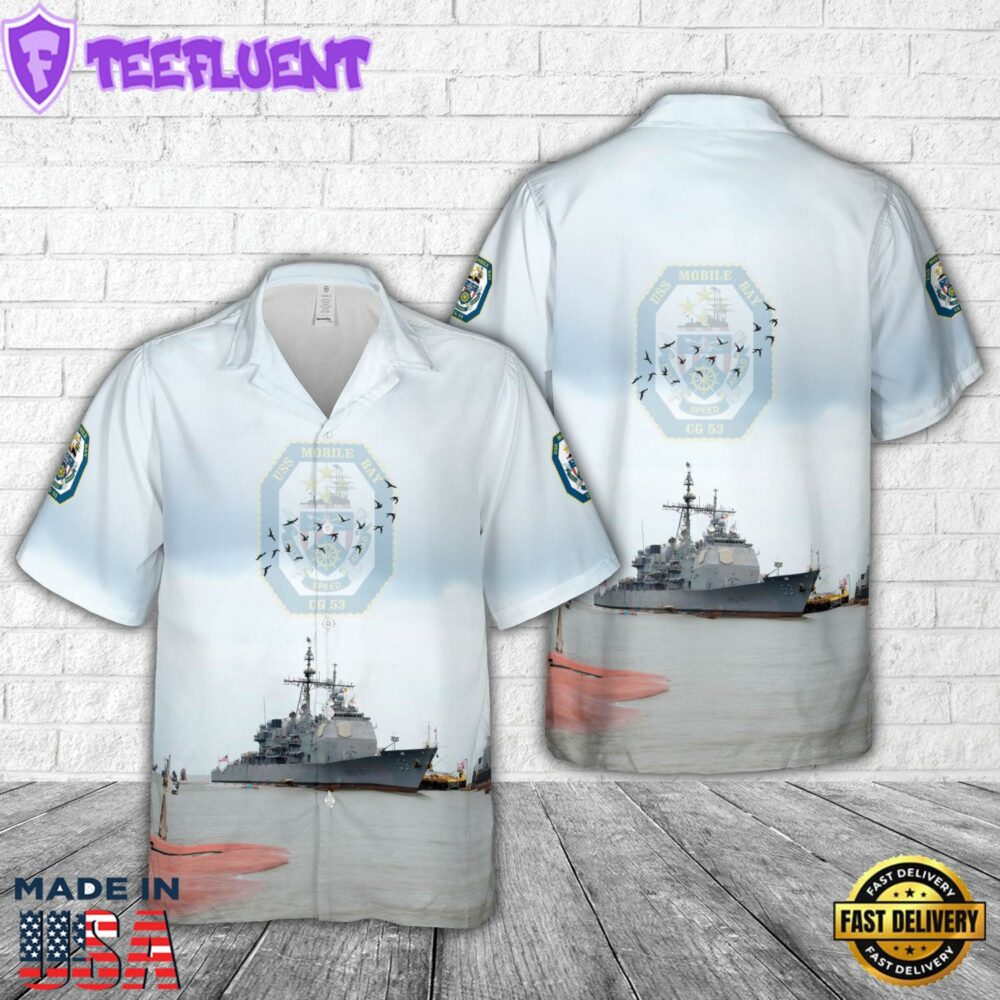 US Navy USS Mobile Bay (CG-53) Hawaiian Shirt