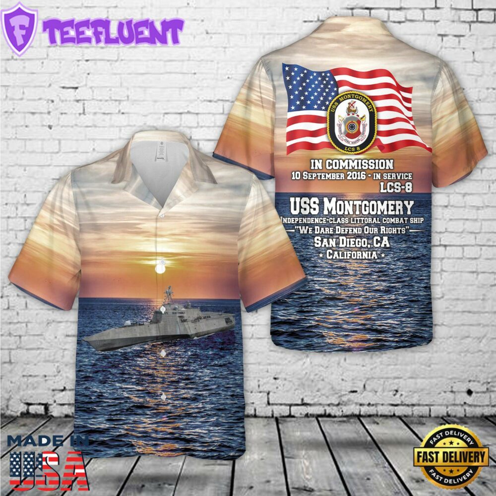 US Navy USS Montgomery (LCS-8) Independence-class littoral combat ship Hawaiian Shirt