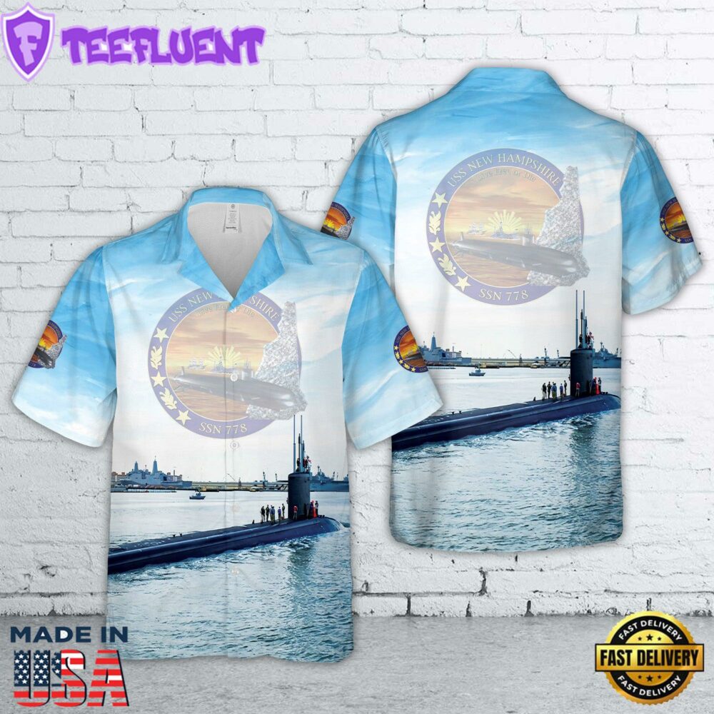 US Navy USS New Hampshire (SSN-778) Hawaiian Shirt