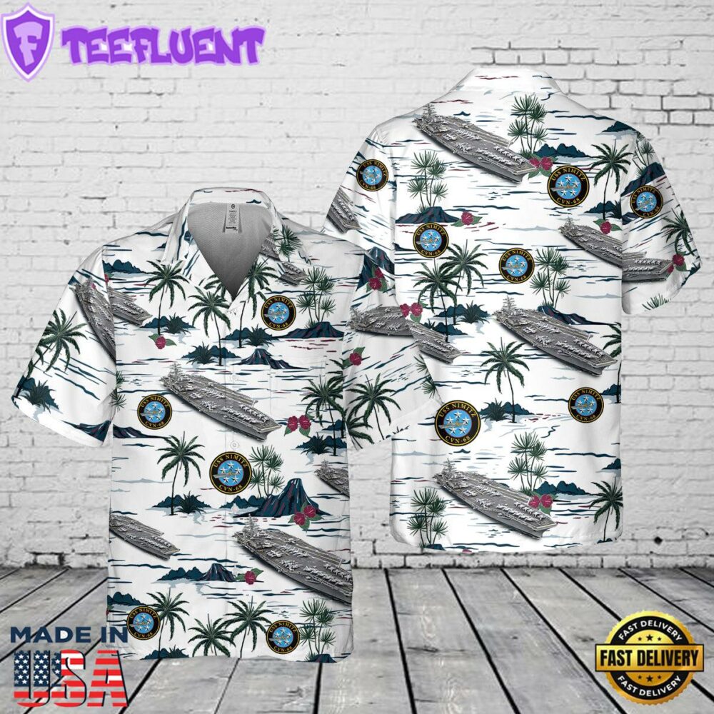 US Navy USS Nimitz (CVN-68) Pocket Hawaiian Shirt