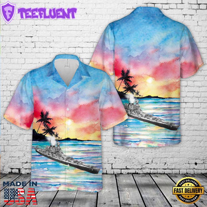 US Navy USS North Carolina (BB-55) Hawaiian Shirt