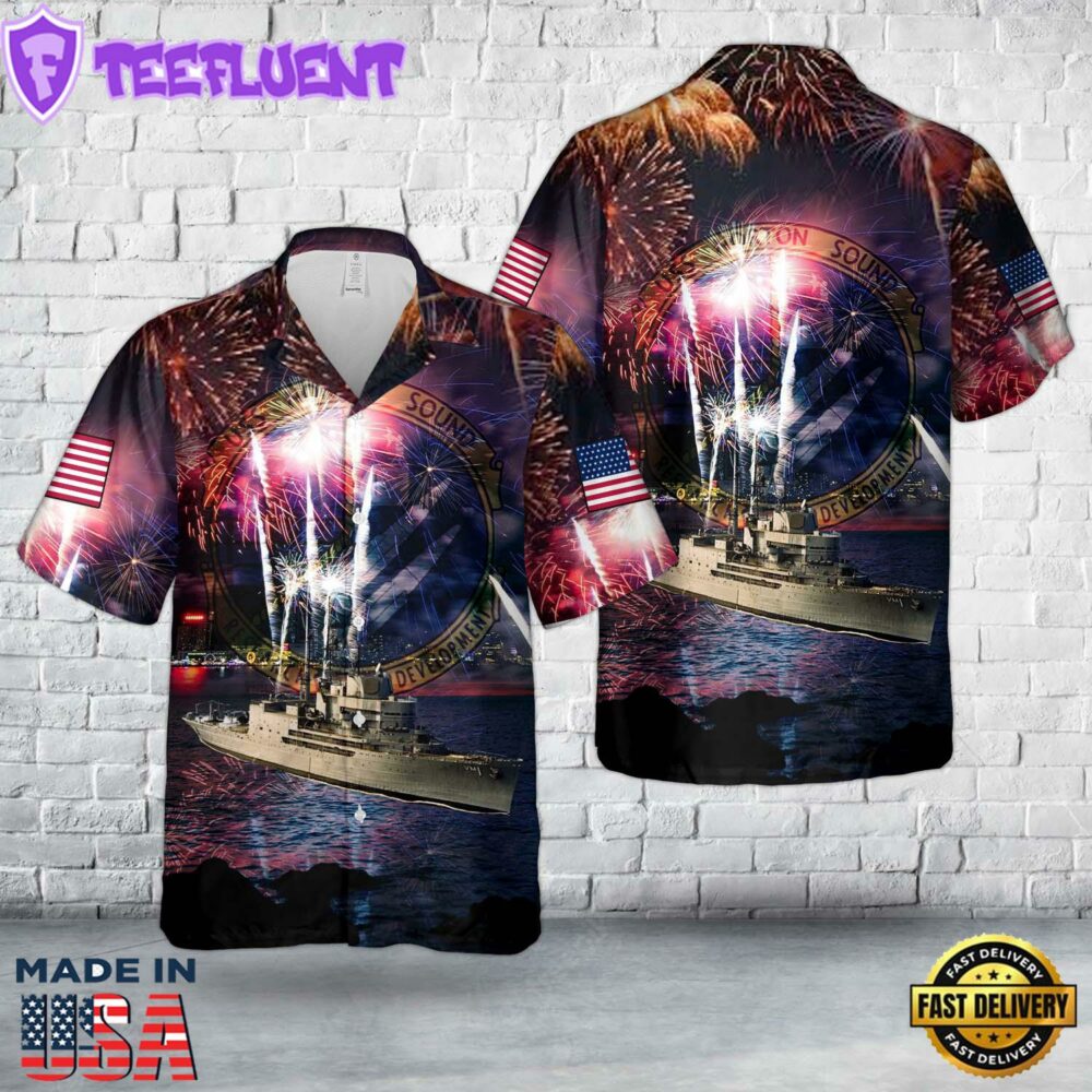 US Navy USS Norton Sound (AV-11AVM-1), 4th Of July Hawaiian Shirt