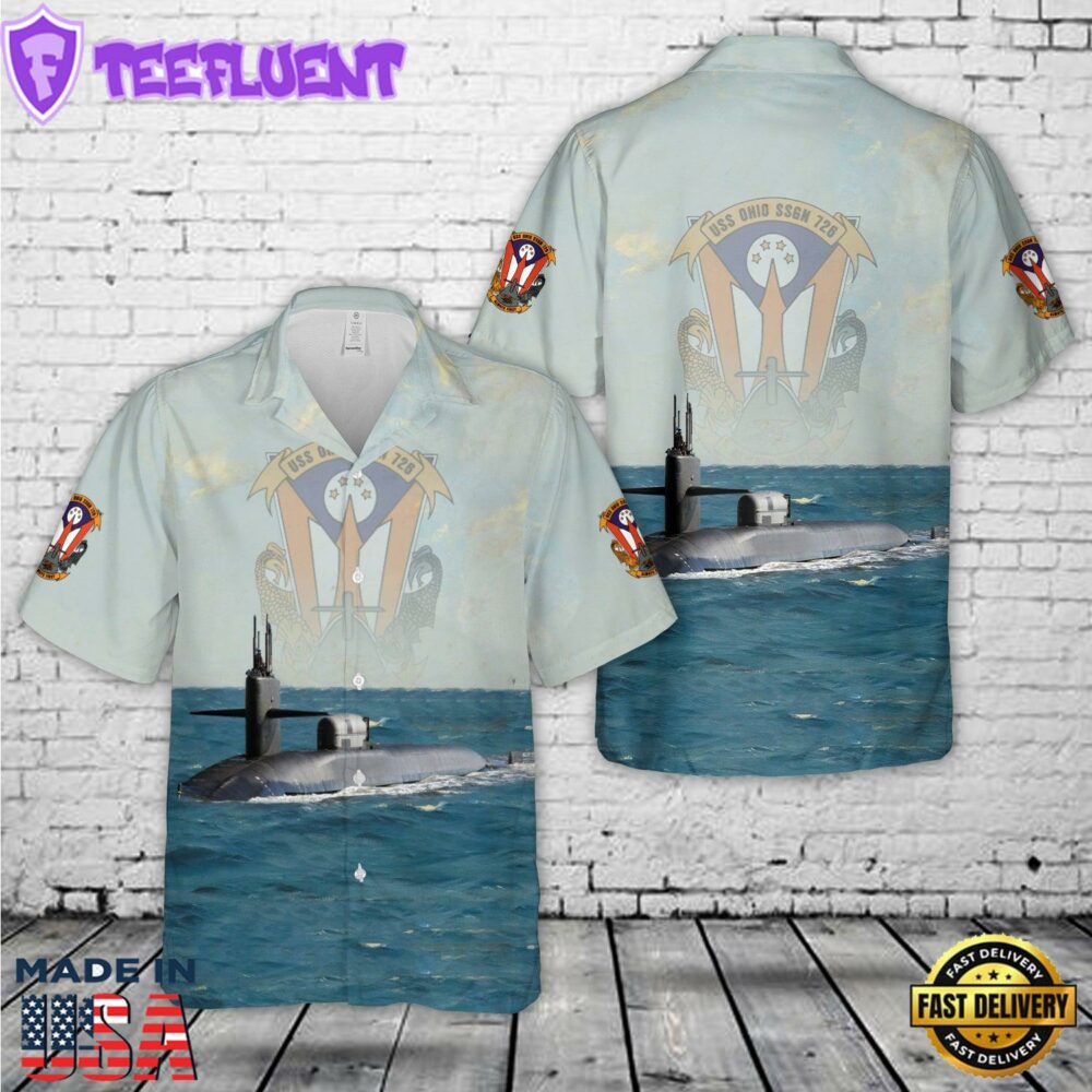 US Navy USS Ohio Class SSGN-726 Nuclear Submarine Hawaiian Shirt
