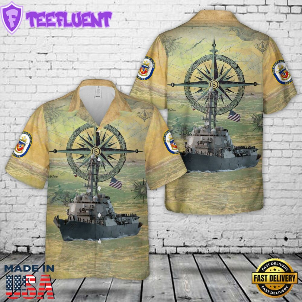 US Navy USS Oscar Austin (DDG-79) Hawaiian Shirt
