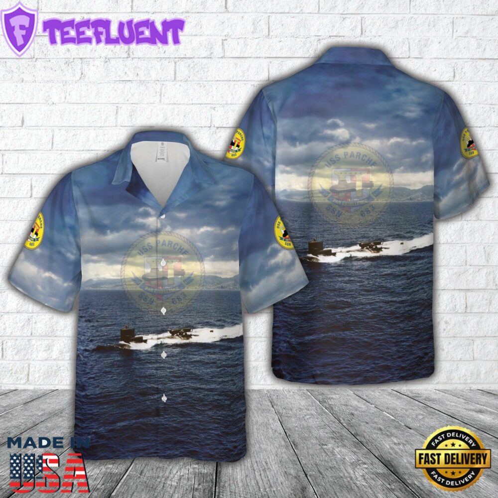 US Navy USS Parche (SSN-683) Hawaiian Shirt
