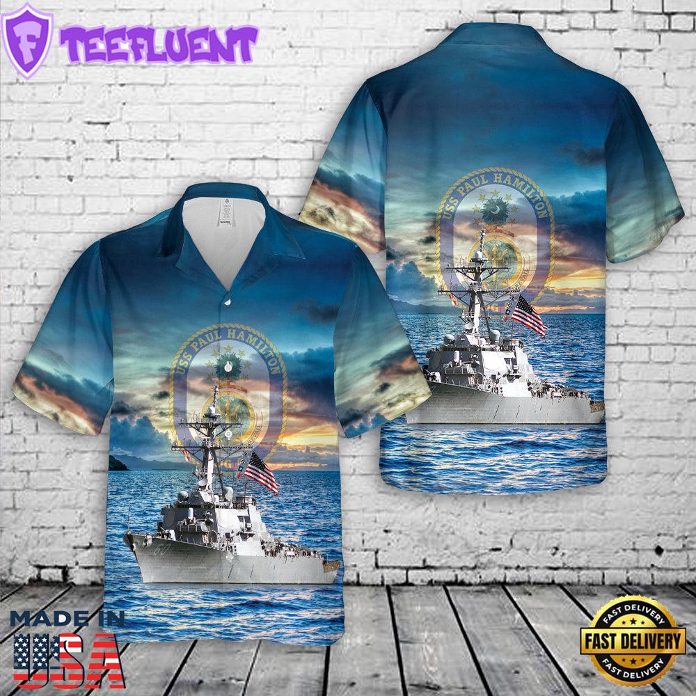 US Navy USS Paul Hamilton (DDG-60) Hawaiian Shirt