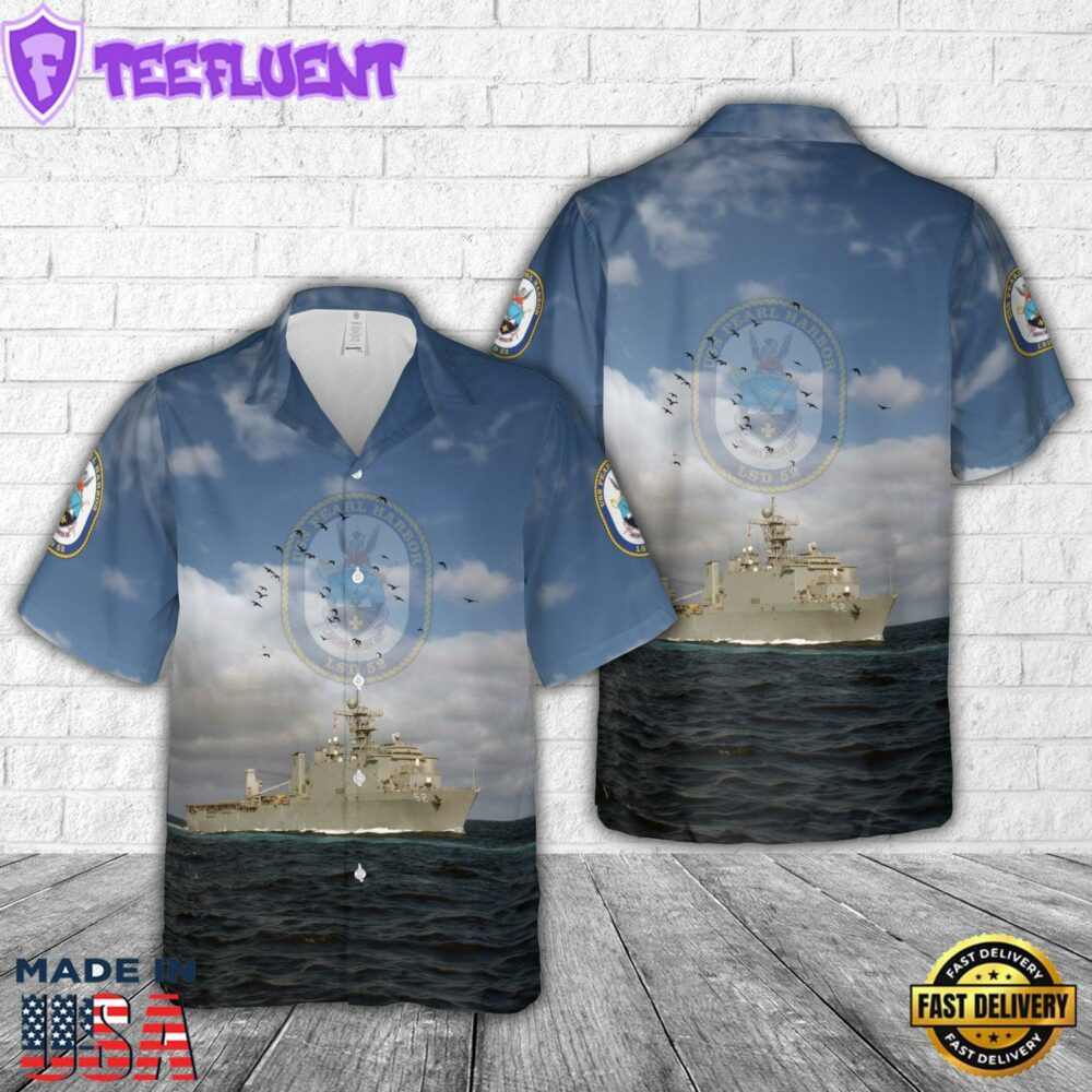 US Navy USS Pearl Harbor (LSD 52) Hawaiian Shirt
