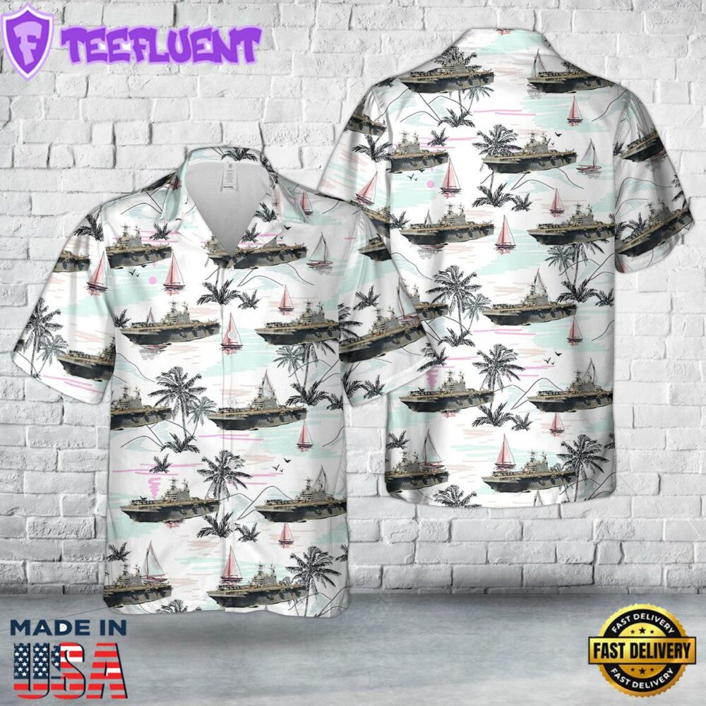 US Navy USS Peleliu LHA-5 Amphibious Assault Ship Hawaiian Shirt