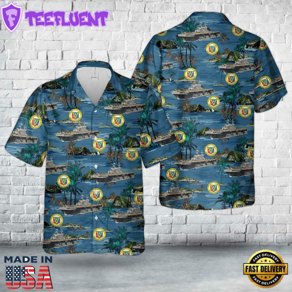 US Navy USS Peleliu (LHA-5) Tarawa-class amphibious assault ship Hawaiian Shirt
