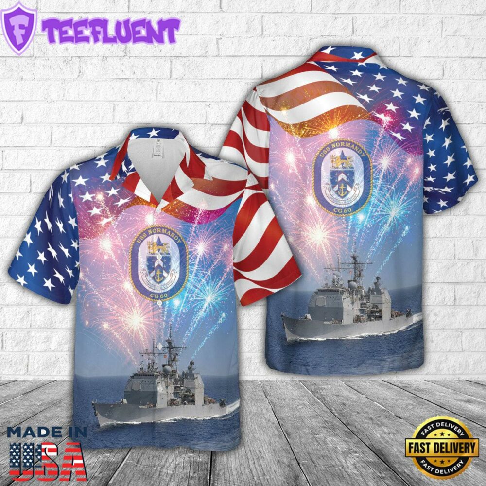 US Navy USS Philippine Sea (CG-58), 4th Of July Hawaiian Shirt