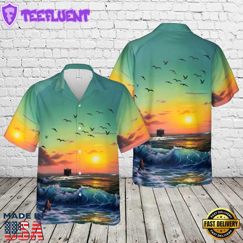 US Navy USS Plunger (SSN-595) Hawaiian Shirt