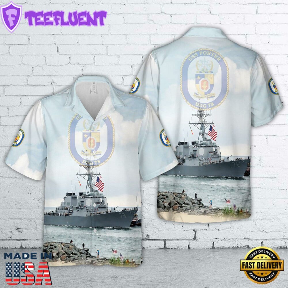 US Navy USS Porter (DDG-78) Hawaiian Shirt
