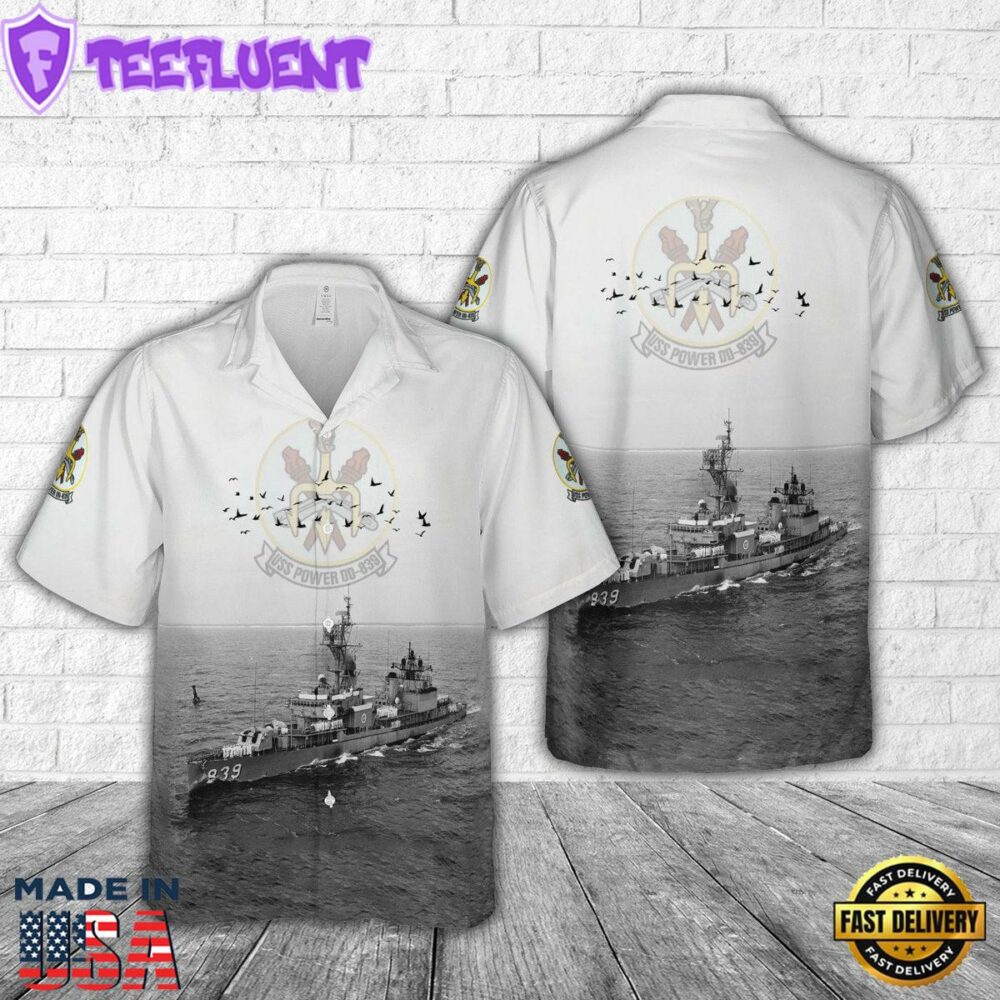 US Navy USS Power (DD-839) Hawaiian Shirt