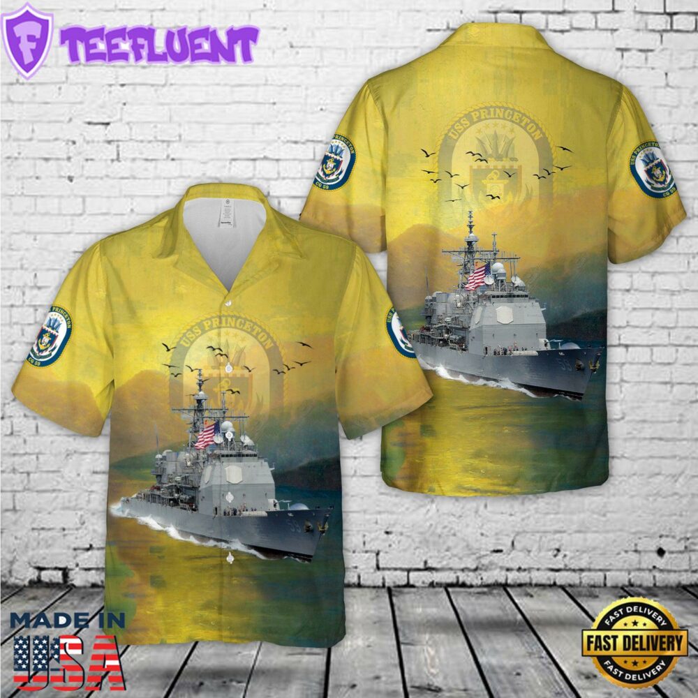 US Navy USS Princeton (CG-59) Ticonderoga-class guided missile cruiser Hawaiian Shirt