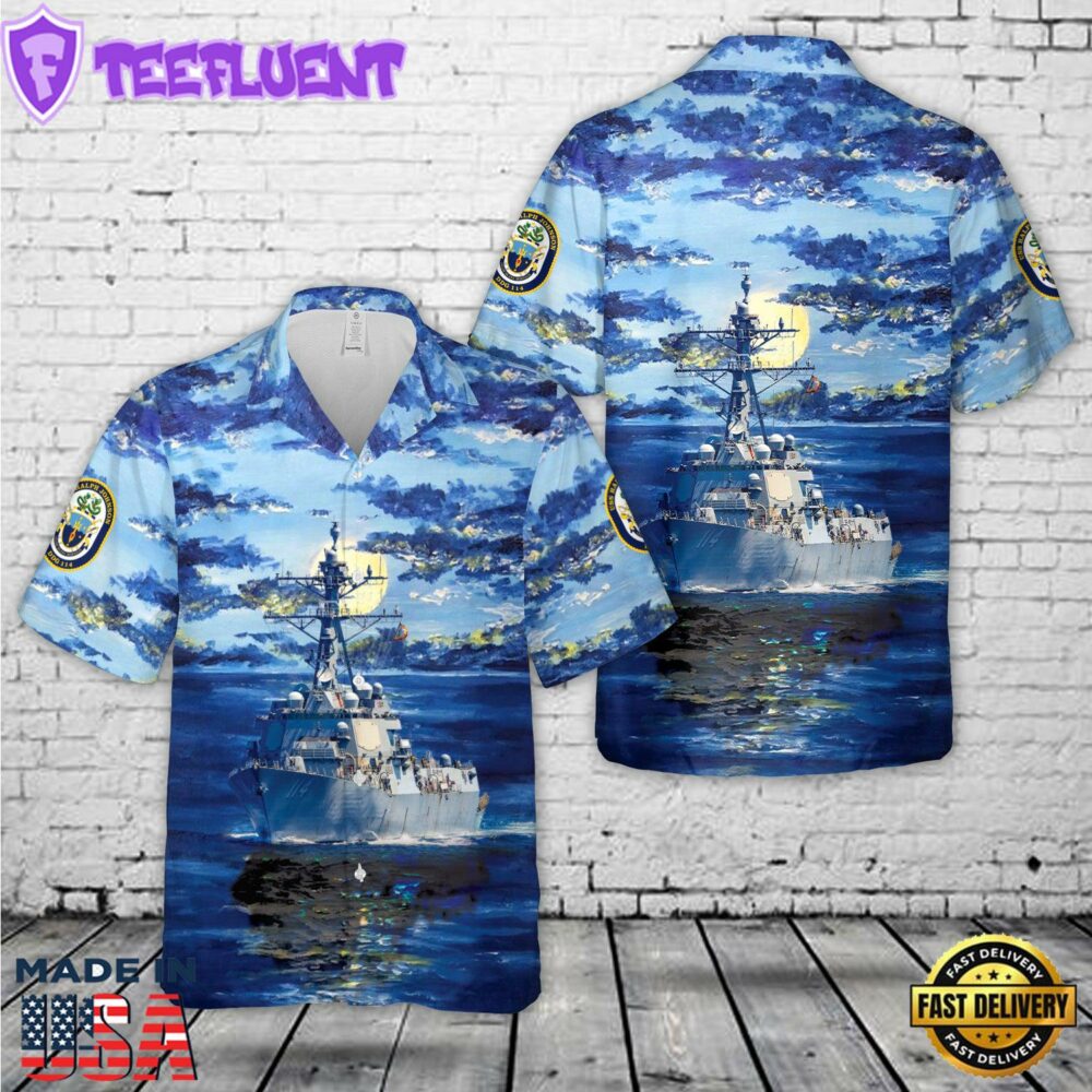 US Navy USS Ralph Johnson (DDG-114) Hawaiian Shirt
