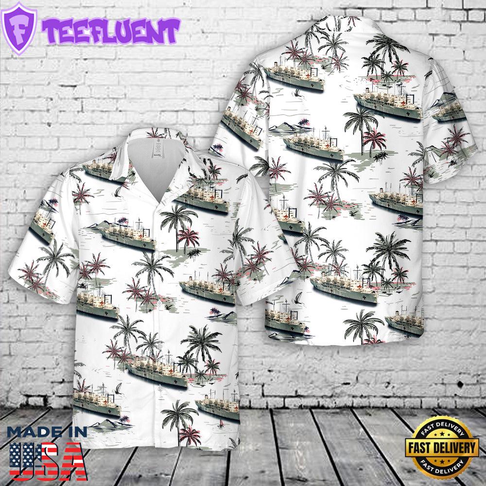 US Navy USS Repose (AH-16) Haven-Class hospital ship Hawaiian Shirt