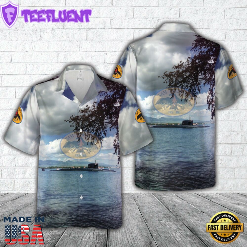 US Navy USS Sam Houston (SSBN-609) Hawaiian Shirt