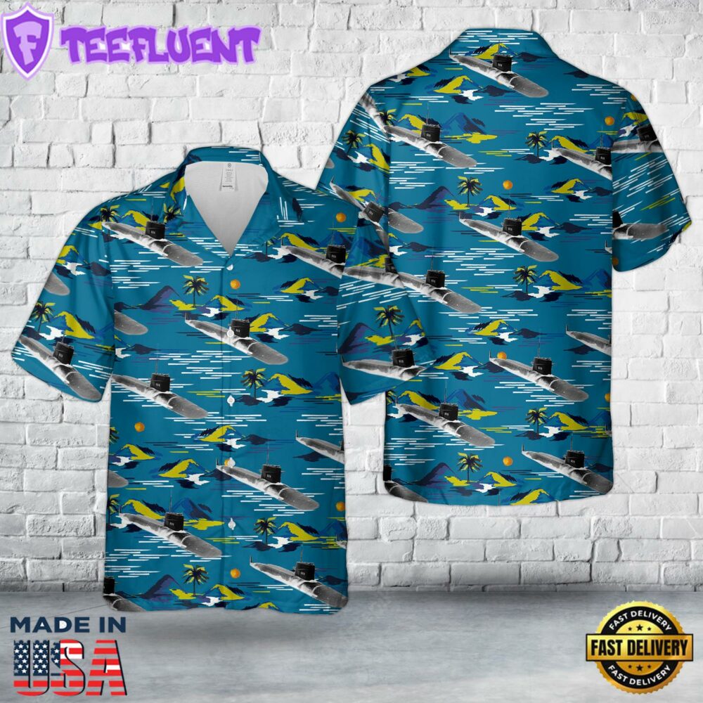 US Navy USS Sam Houston (SSBN-609SSN-609) Hawaiian Shirt