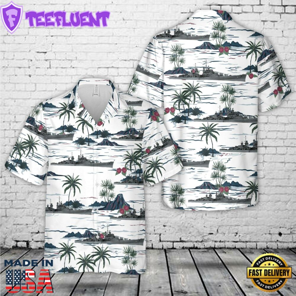 US Navy USS San Diego (CL-53) Atlanta-class light cruiser In WWII Hawaiian Shirt