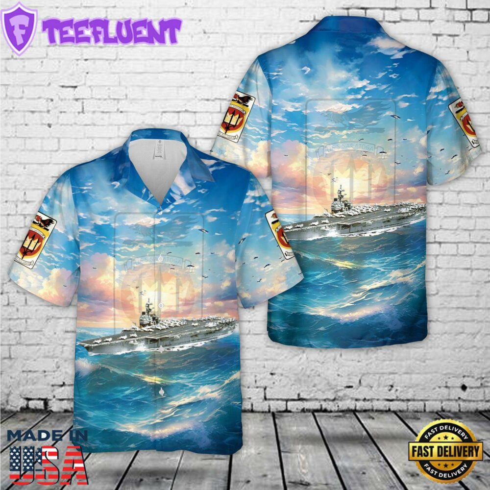 US Navy USS Saratoga (CV-60) Hawaiian Shirt