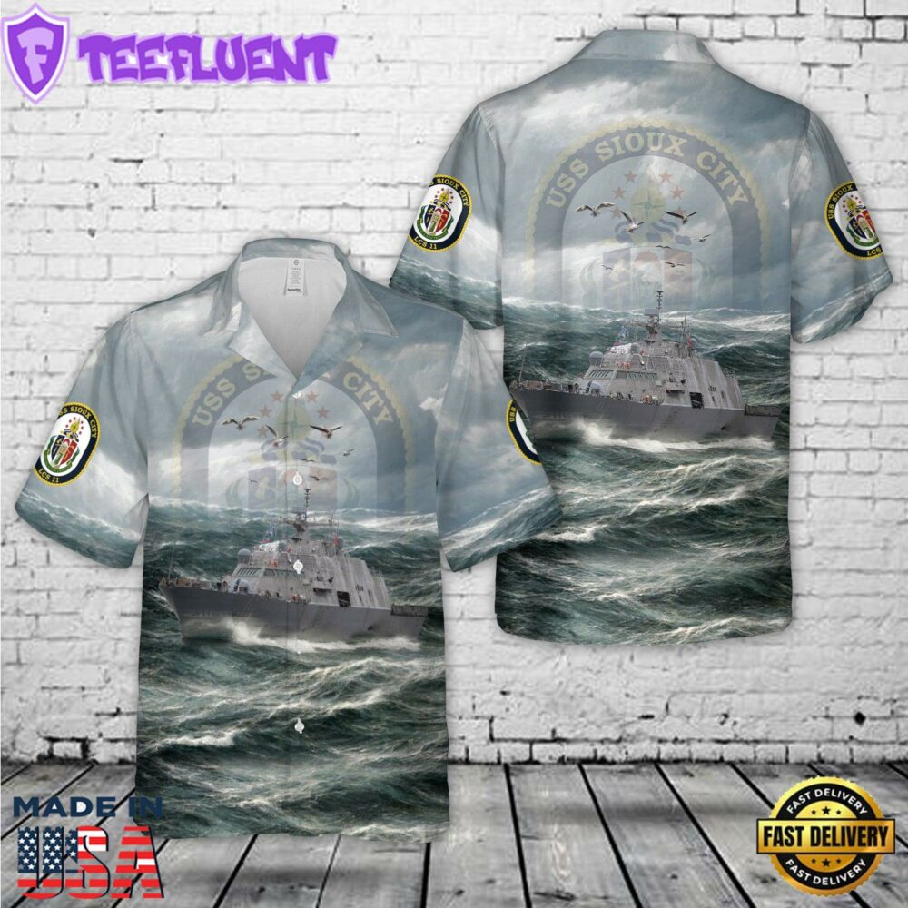 US Navy USS Sioux City (LCS-11) Freedom-class littoral combat ship Hawaiian Shirt