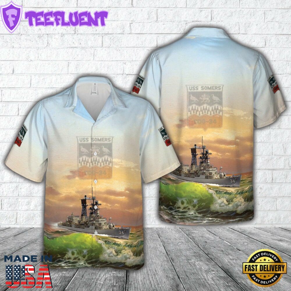 US Navy USS Somers (DDG-34, ex-DD-947) Hawaiian Shirt