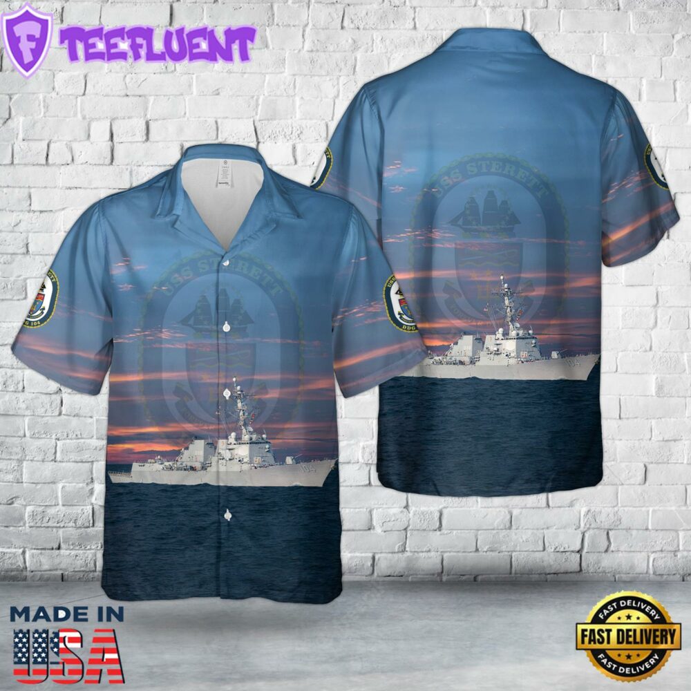 US Navy USS Sterett (DDG-104) Hawaiian Shirt