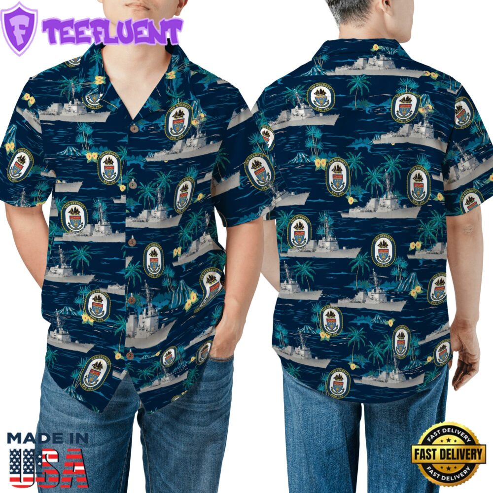 US Navy USS Sterett (DDG-104) Regular Fit Hawaiian Shirt