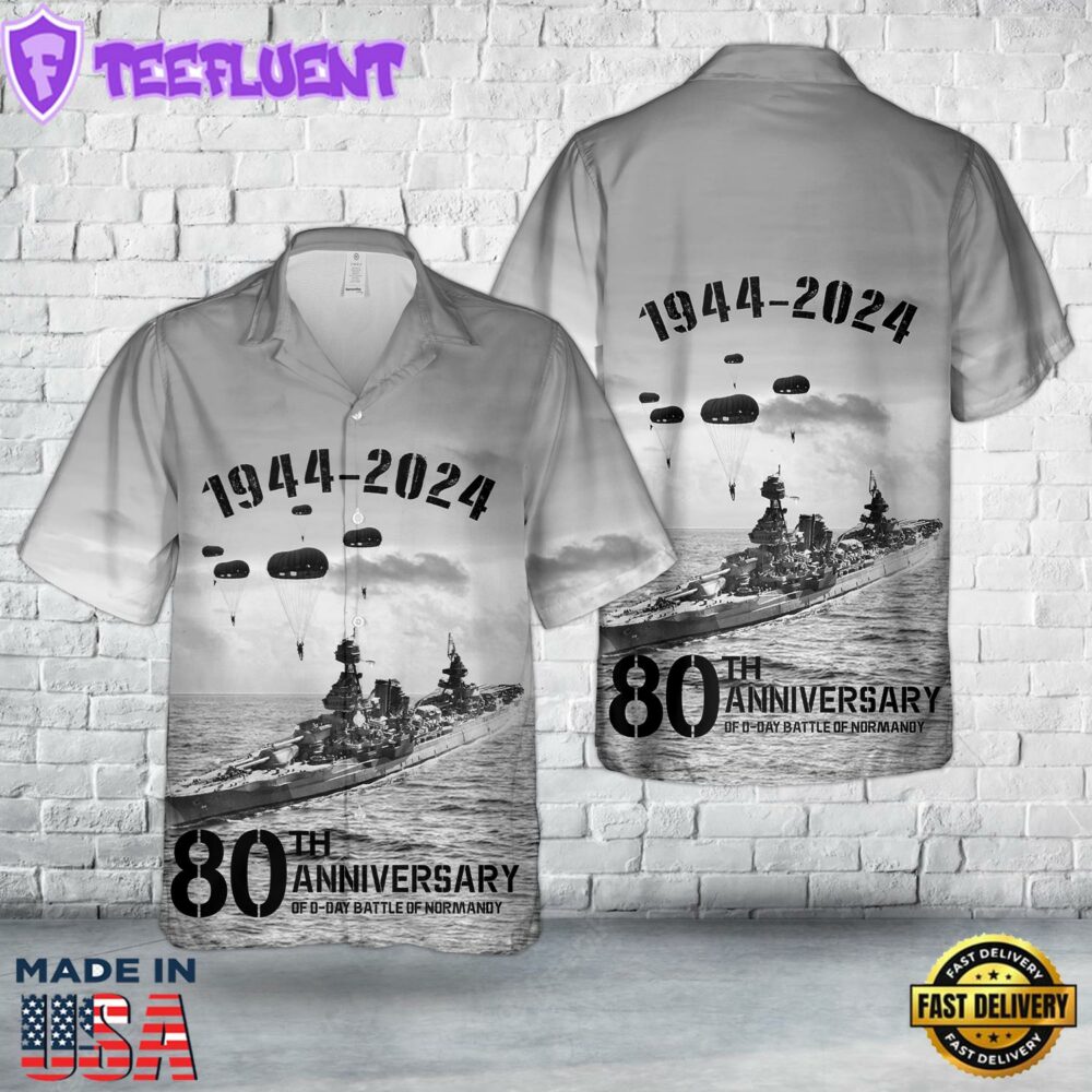 US Navy USS Texas (BB-35) In Omaha Beach Hawaiian Shirt