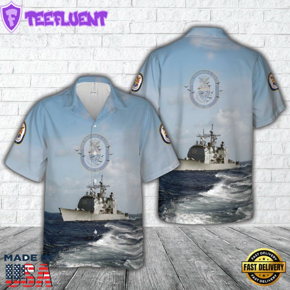 US Navy USS Thomas S. Gates (CG-51) Ticonderoga-class cruiser Hawaiian Shirt