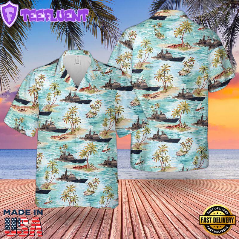 US Navy USS Ticonderoga (CG-47) Hawaiian Shirt