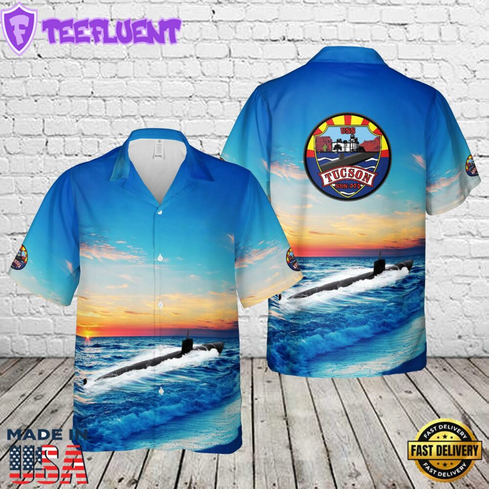 US Navy USS Tucson (SSN-770) Hawaiian Shirt