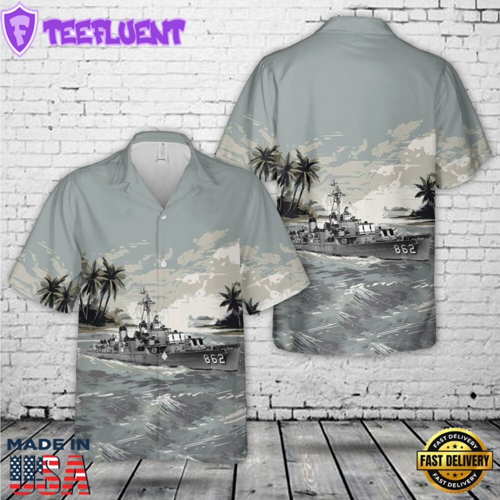 US Navy USS Vogelgesang (DD-862) Gearing-class destroyer Hawaiian Shirt