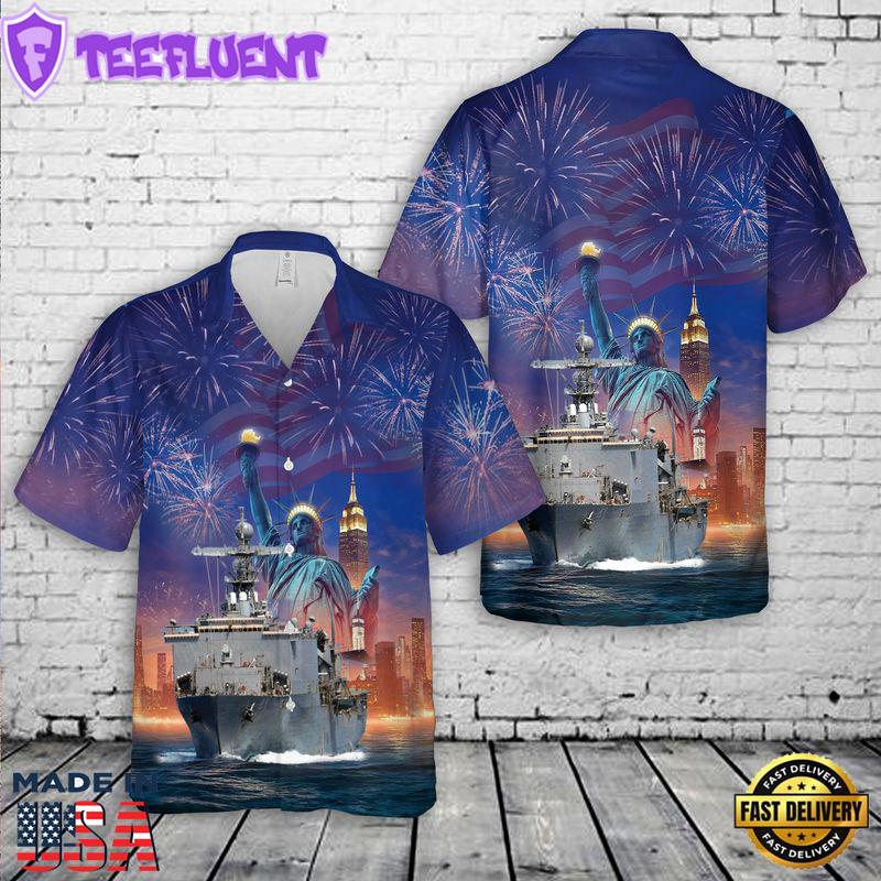 US Navy USS Whidbey Island (LSD-41) Hawaiian Shirt