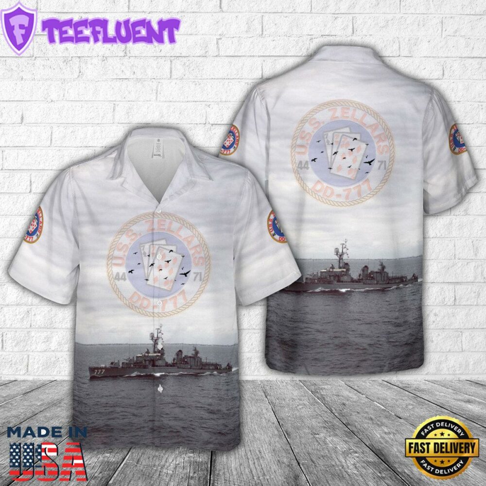 US Navy USS Zellars (DD-777) Hawaiian Shirt