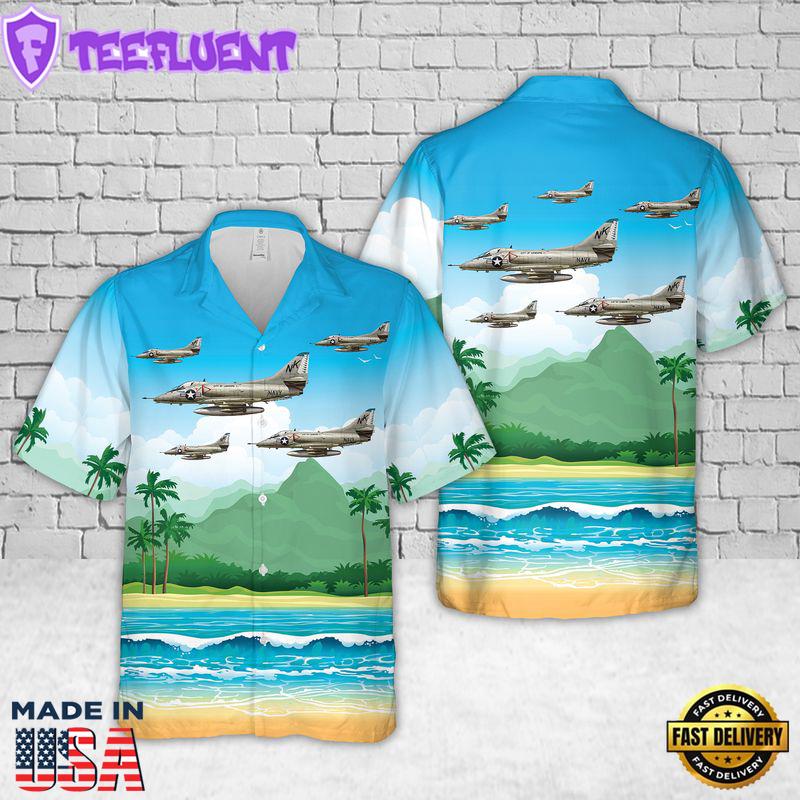 U.S Navy VA-146 A-4 Skyhawk Hawaiian Shirt