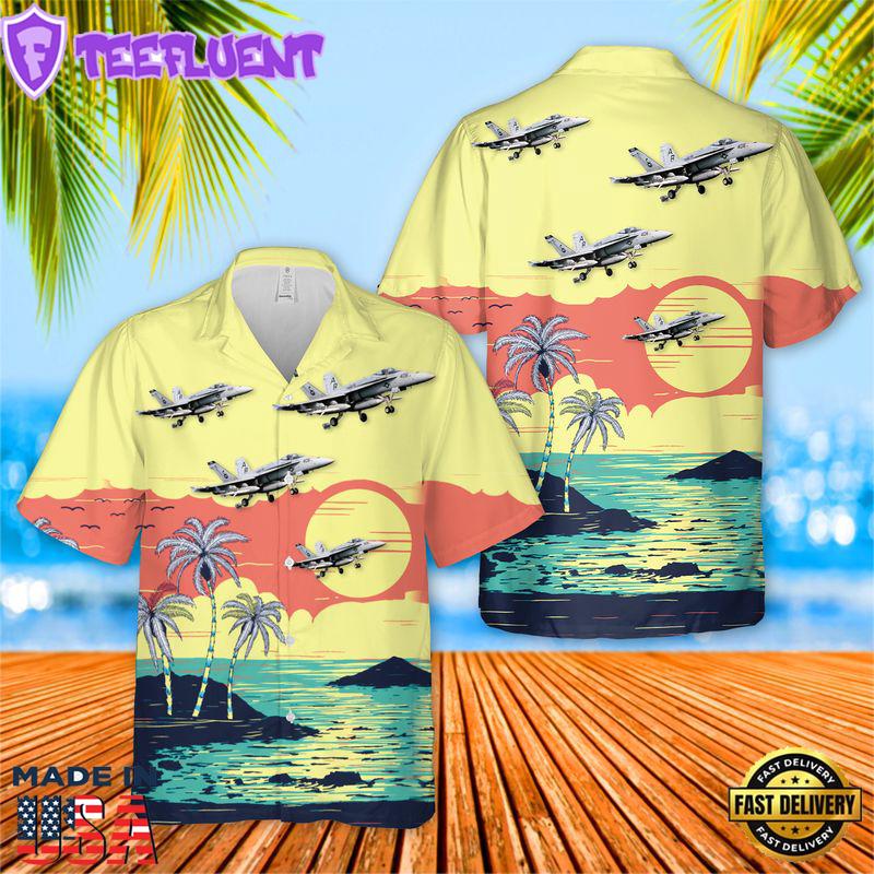 US Navy VA-86 Sidewinders FA-18E Super Hornet Hawaiian Shirt