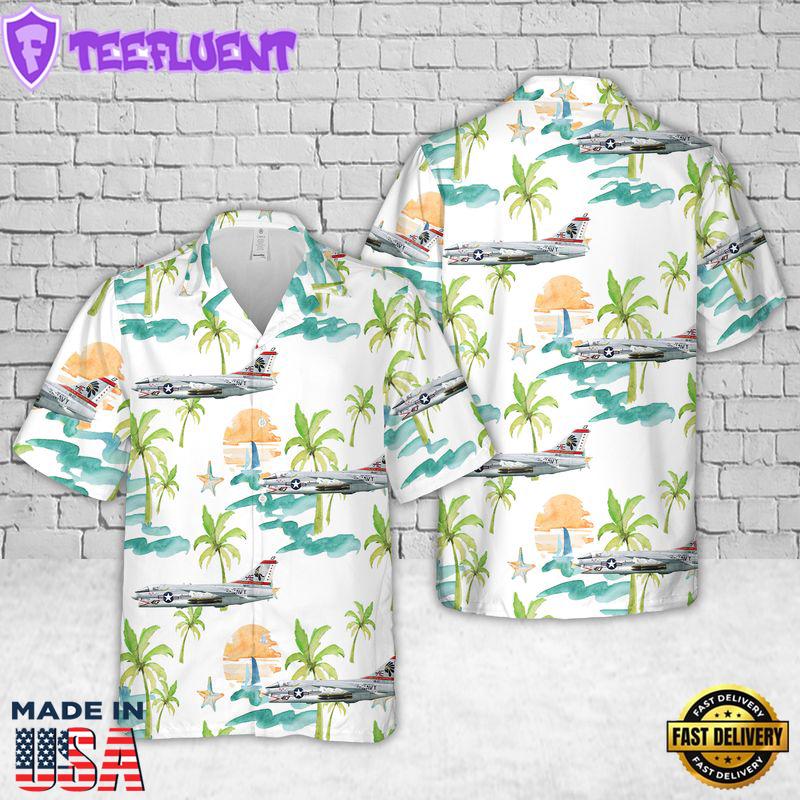 US Navy VA-87 Golden Warriors A-7E Corsair II Hawaiian Shirt