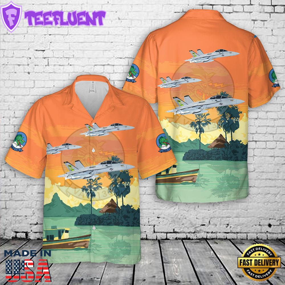 US Navy VAQ-130 Zappers 2021 EA-18G Growler Hawaiian Shirt
