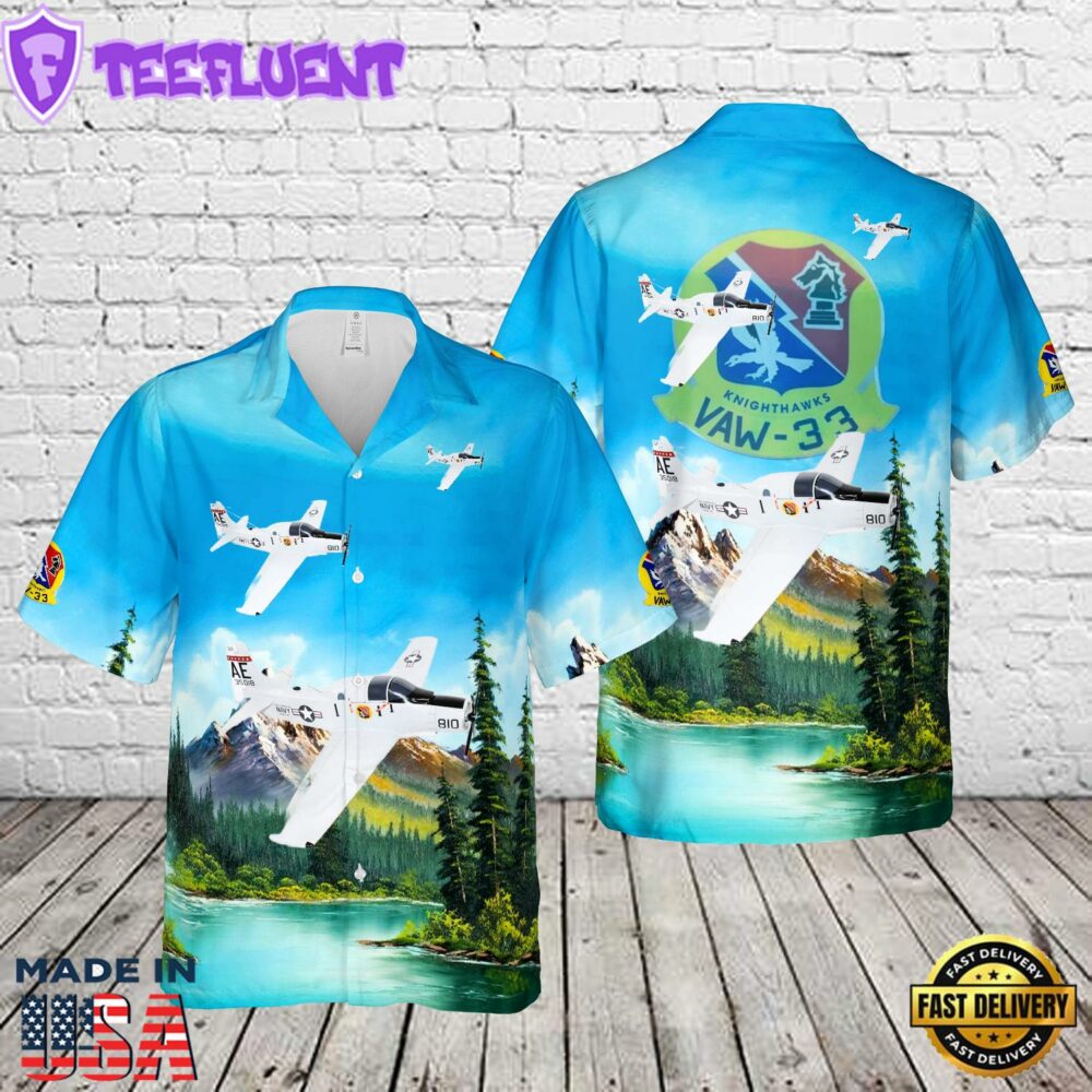 US Navy VAW-33 Nighthawks EA-1F Hawaiian Shirt