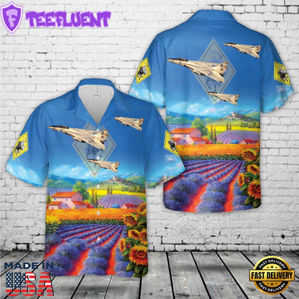 US Navy VF-142 Ghostriders F-14A Tomcat Hawaiian Shirt