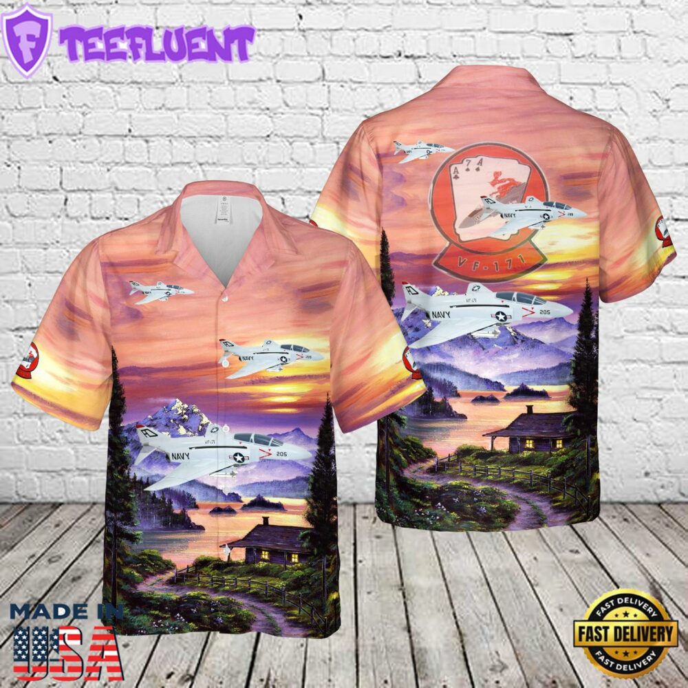 US Navy VF-171 Aces F-4J Hawaiian Shirt