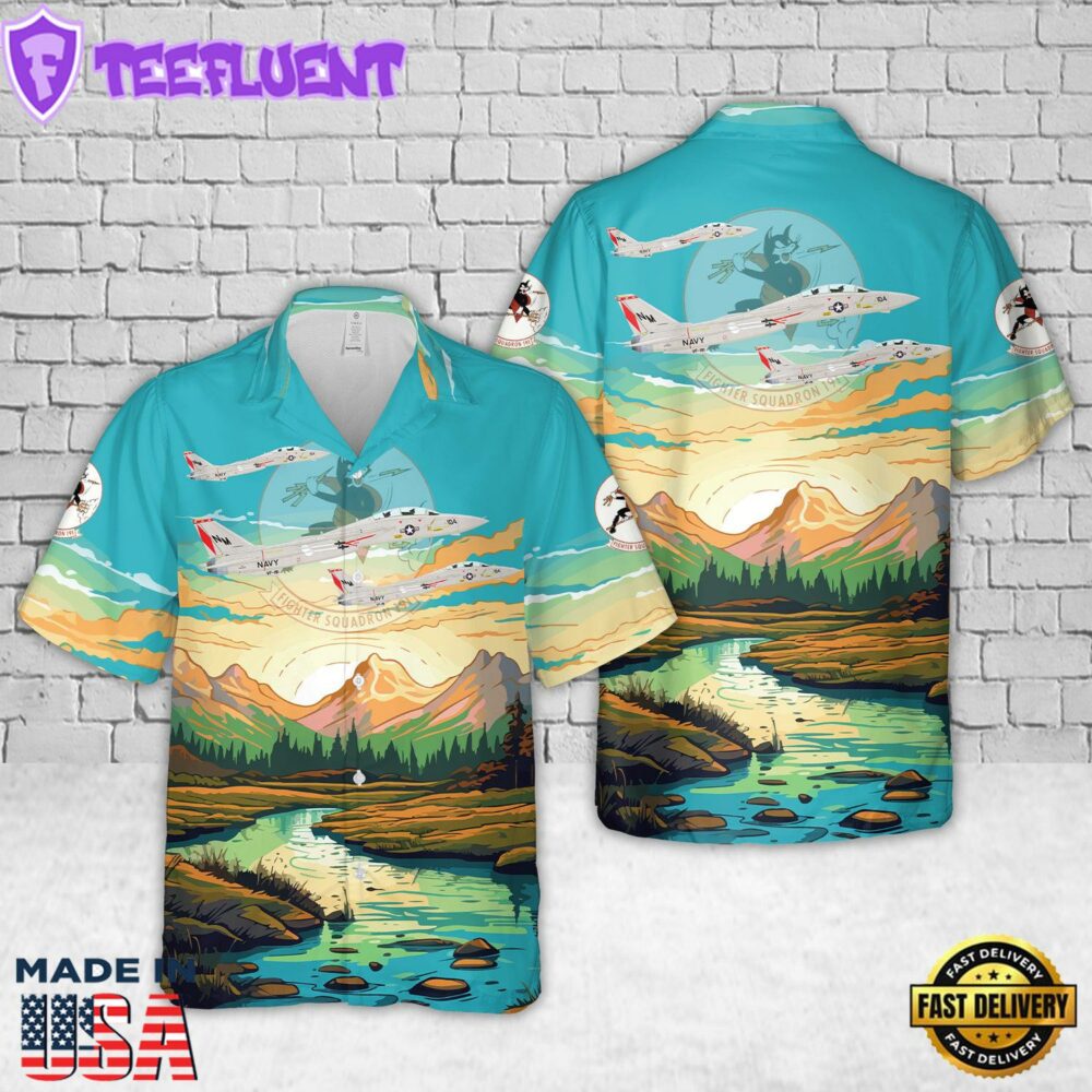 US Navy VF-191 (1986-1988) Satan's Kittens F-14A Tomcat Hawaiian Shirt