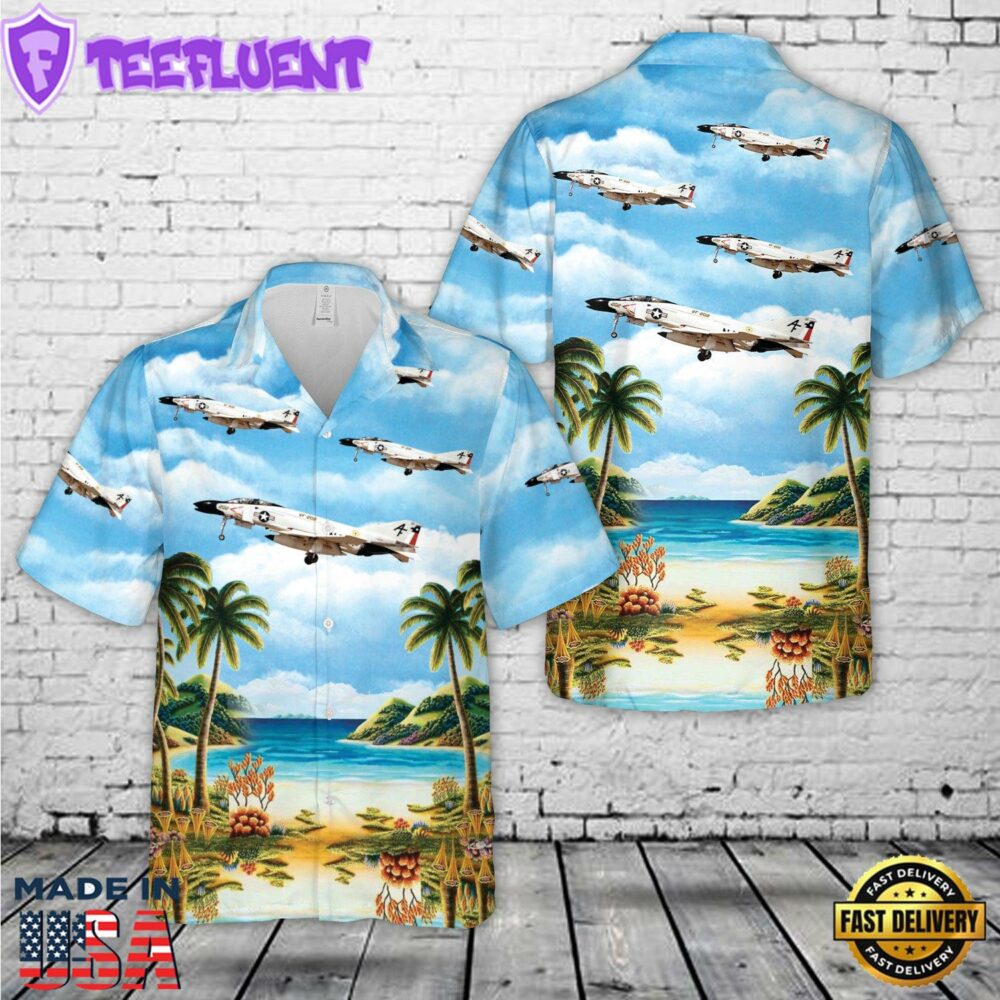US Navy VF-202 Superheats F-4N Phantom II Hawaiian Shirt